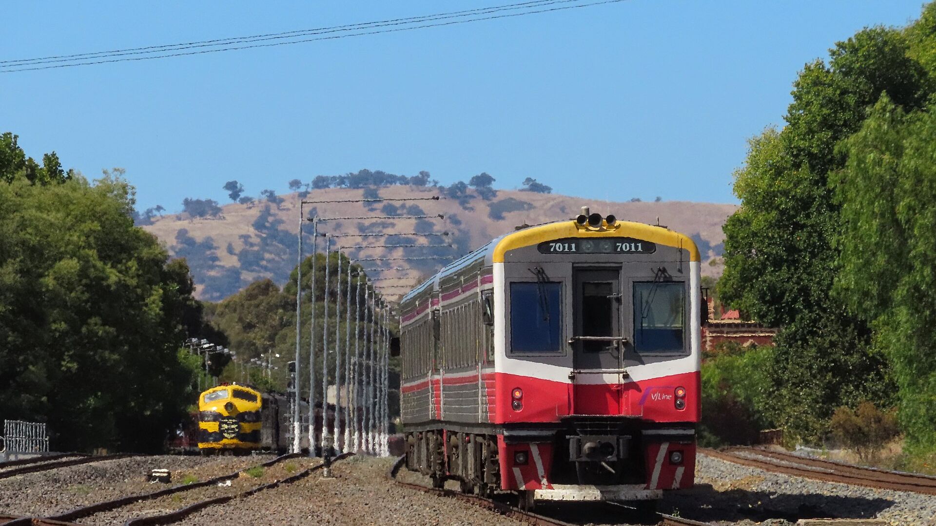 V/Line train at Seymour station, Wikimedia Commons photograph
